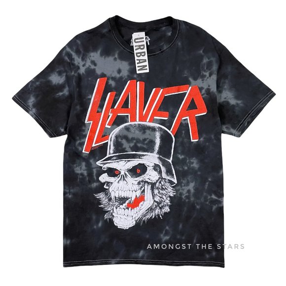 Slayer World Sacrifice Tour 1989 Black Tie Dye Band T-Shirt - Picture 2 of 9